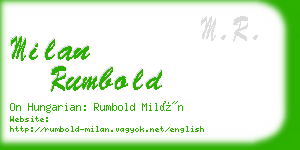 milan rumbold business card
